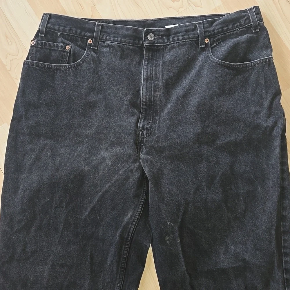 Vintage Usa Made Levis 560 Loose Fit Tapered Leg Black Denim Jeans 42x32